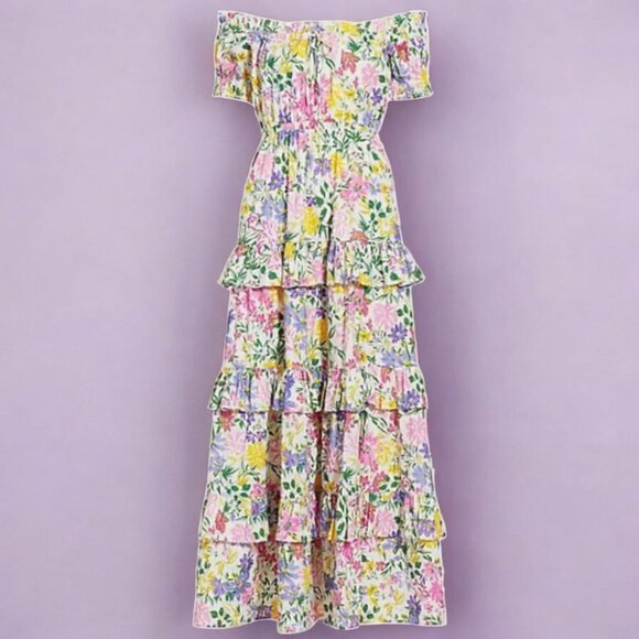 NWT ASTR the Label Women's Off the Shoulder Floral Maxi Dress - Picture 4 of 7
